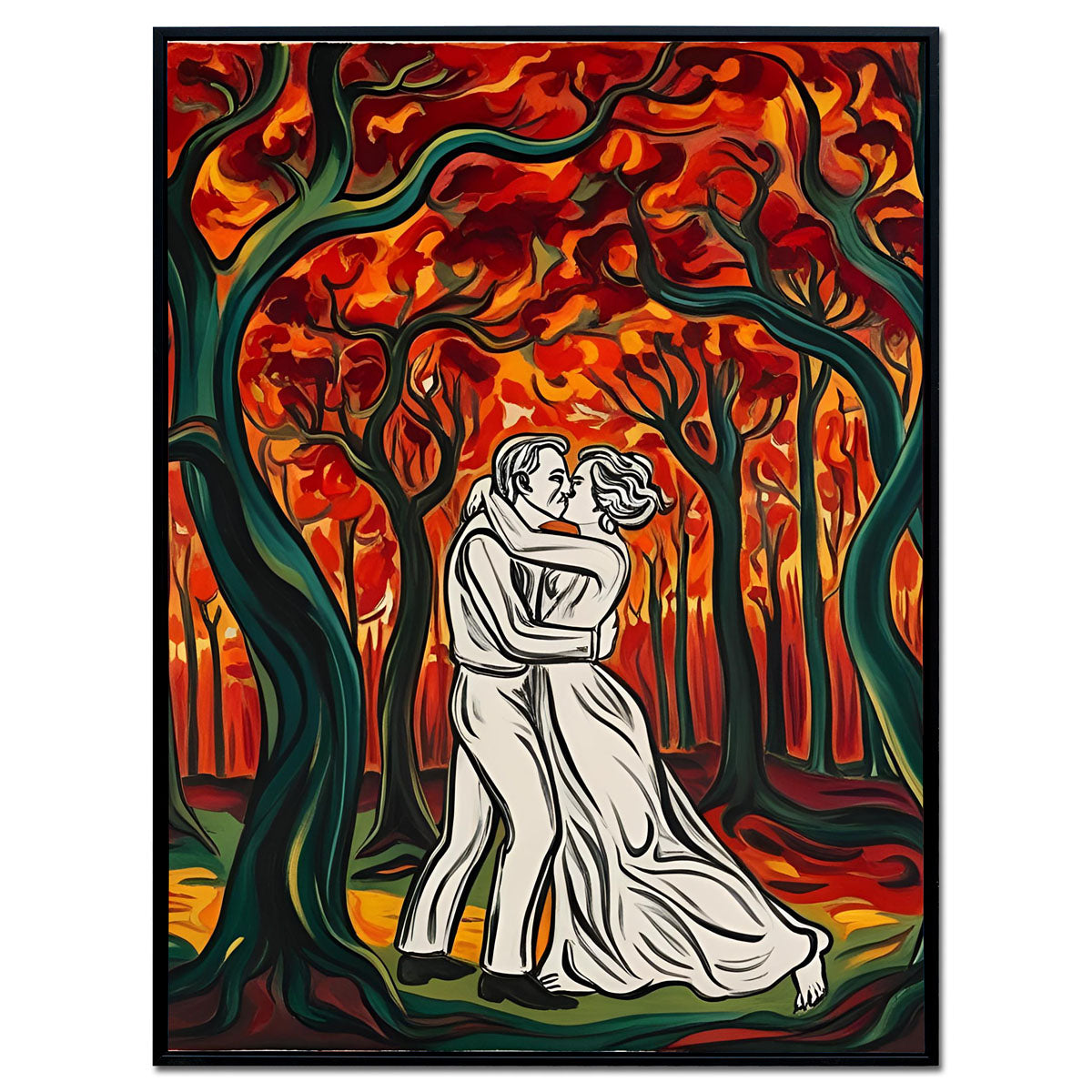 Autumn Love - Framed Wall Art (113cm x 85cm)
