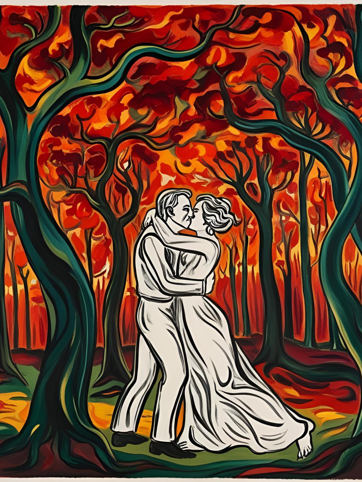 Autumn Love - Framed Wall Art (113cm x 85cm)