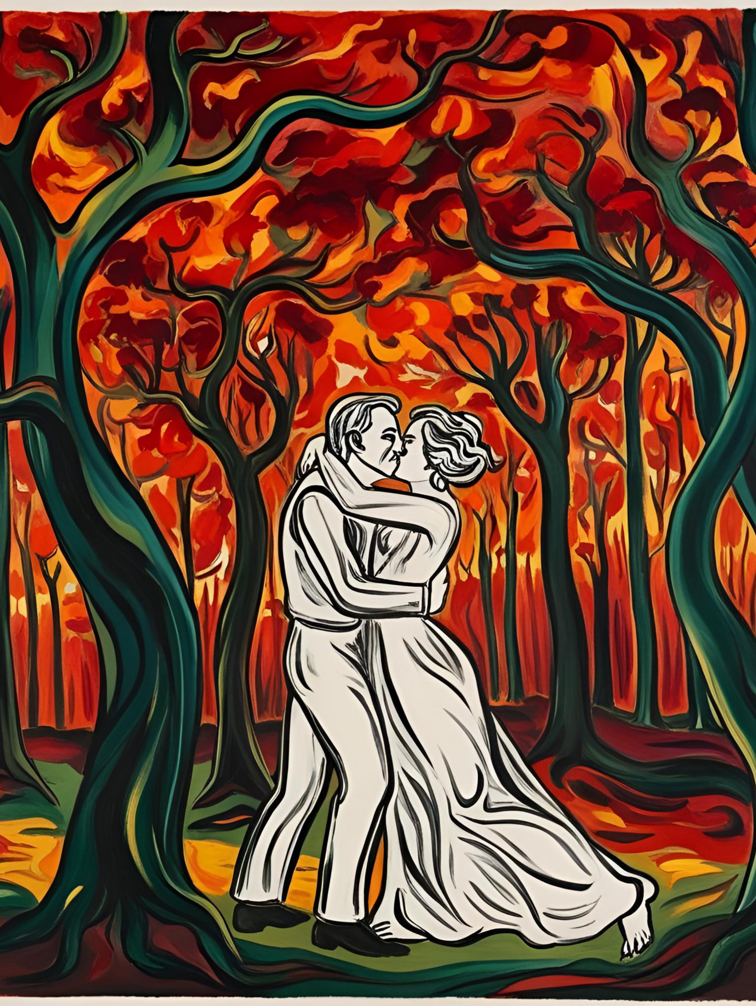 Autumn Love - Framed Wall Art (113cm x 85cm)