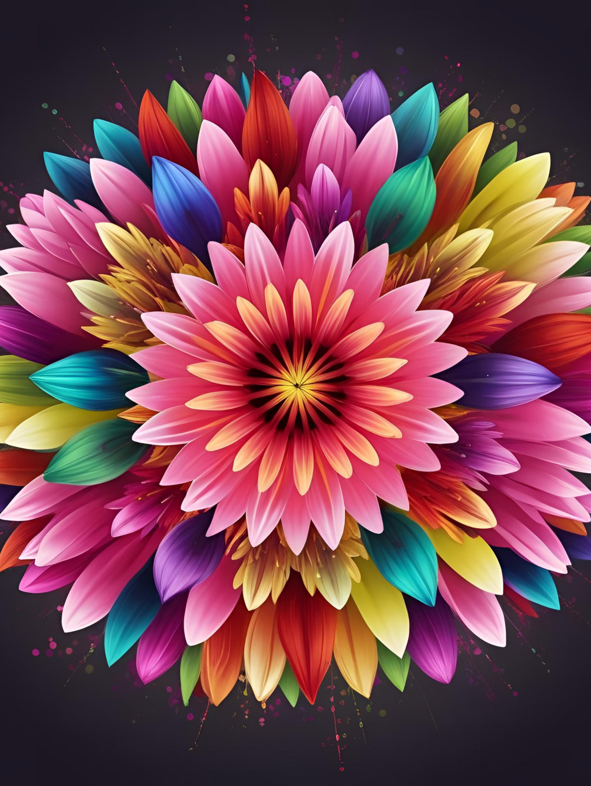 Floral Radiance - Framed Wall Art (113cm x 85cm)