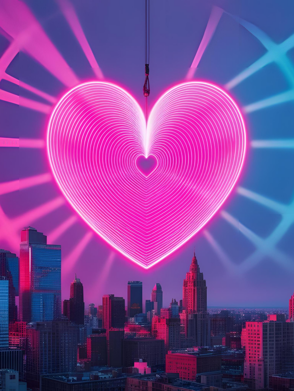 Neon Pulse - Framed Wall Art (113cm x 85cm)