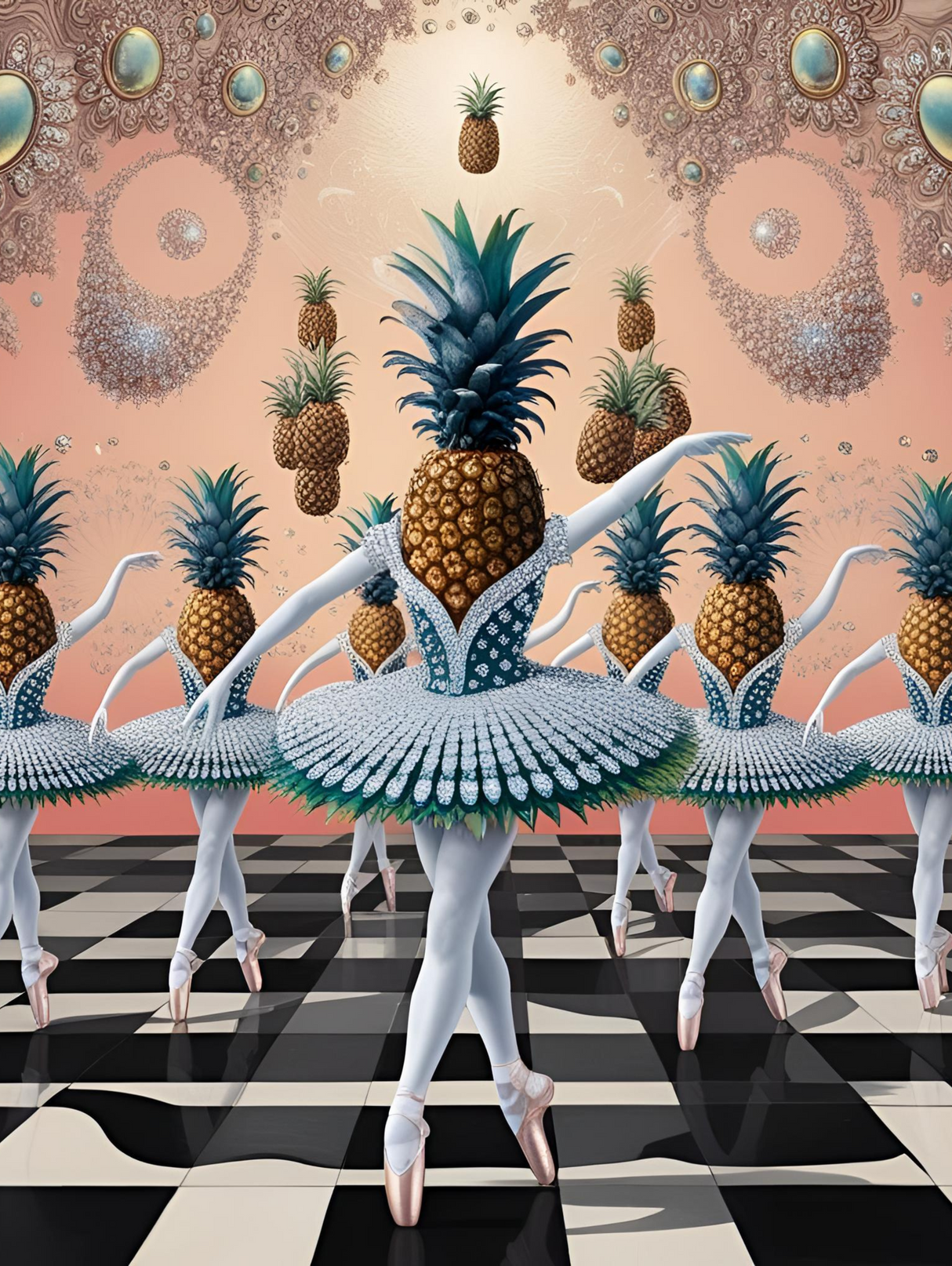 Pineapple Ballet – Framed Wall Art (113cm x 85cm)