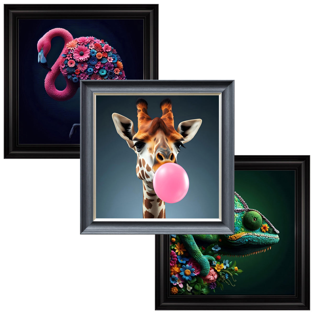 Velvet Print Framed Artwork - Animal Collection