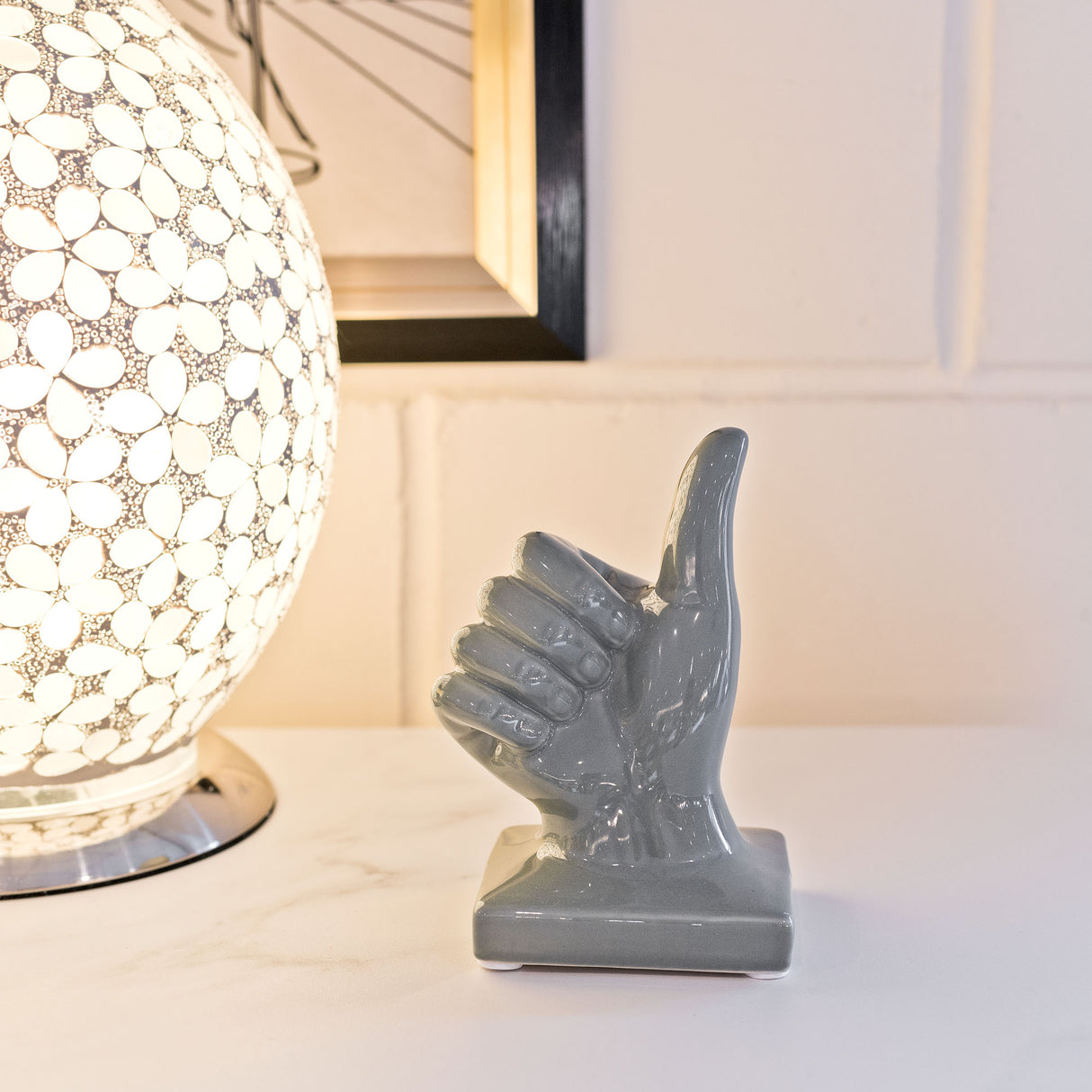 Thumbs Up Ceramic Grey
