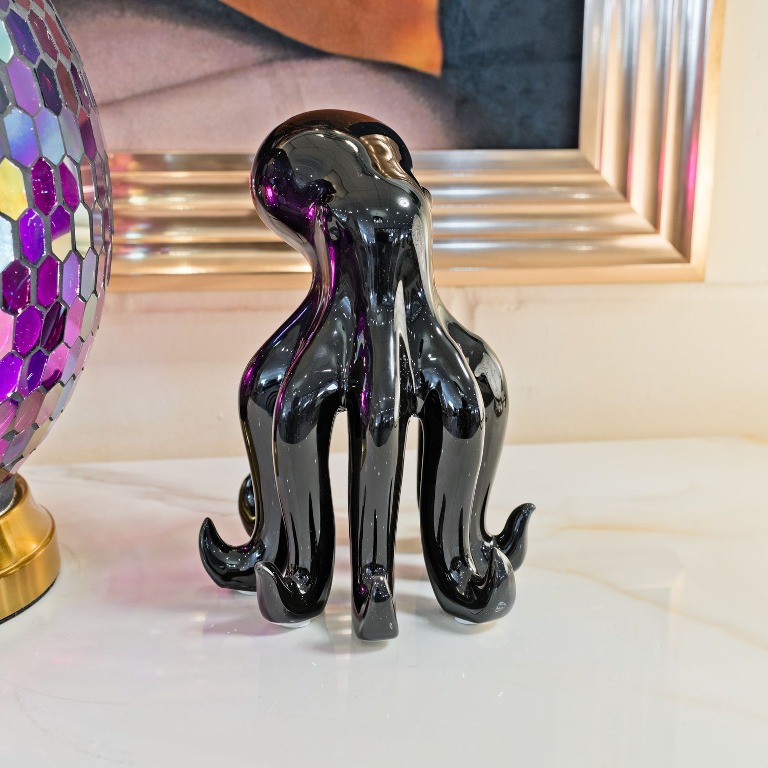 Ceramic Black Small Octopus Ornament