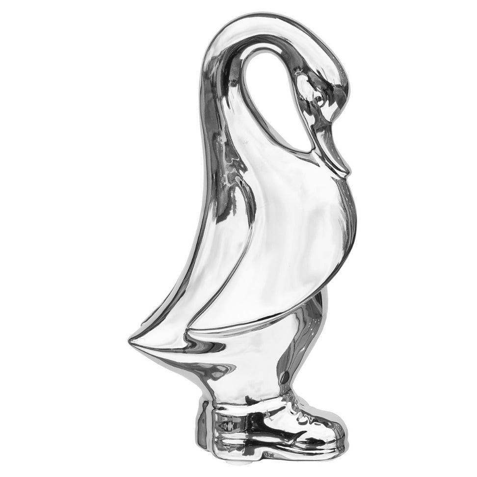 Ceramic Silver Duck in Boots