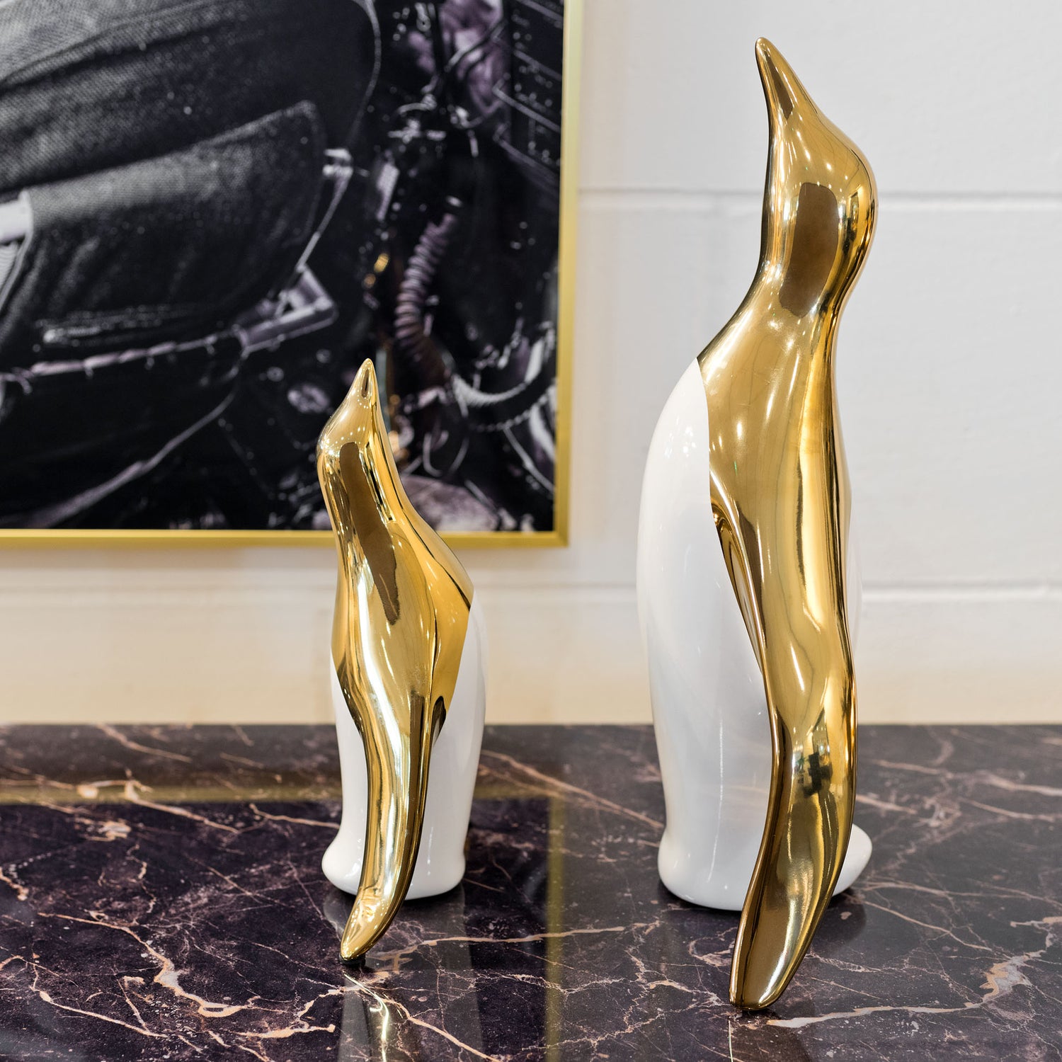 Ceramic Gold Penguin - Small