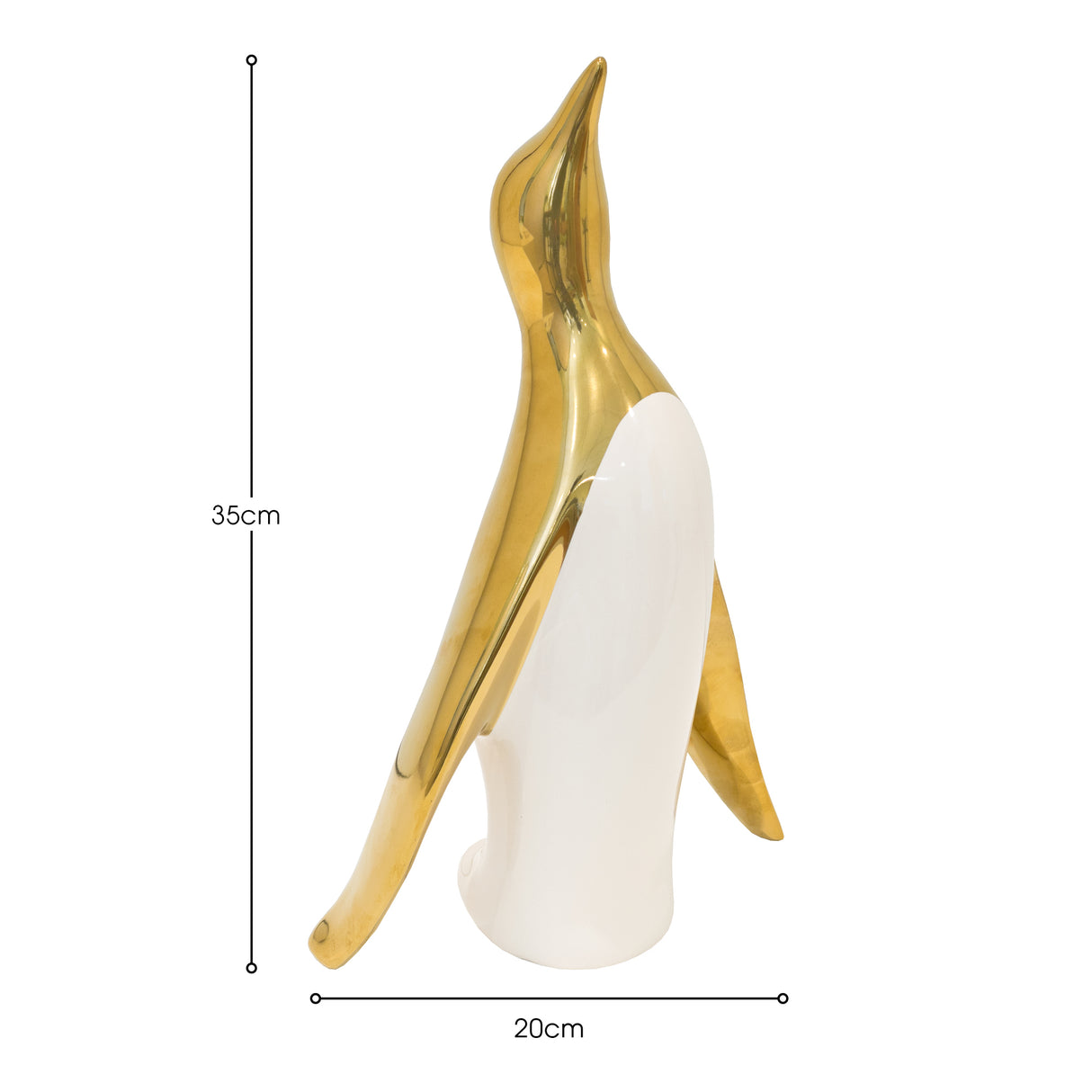 Ceramic Gold Penguin - Large