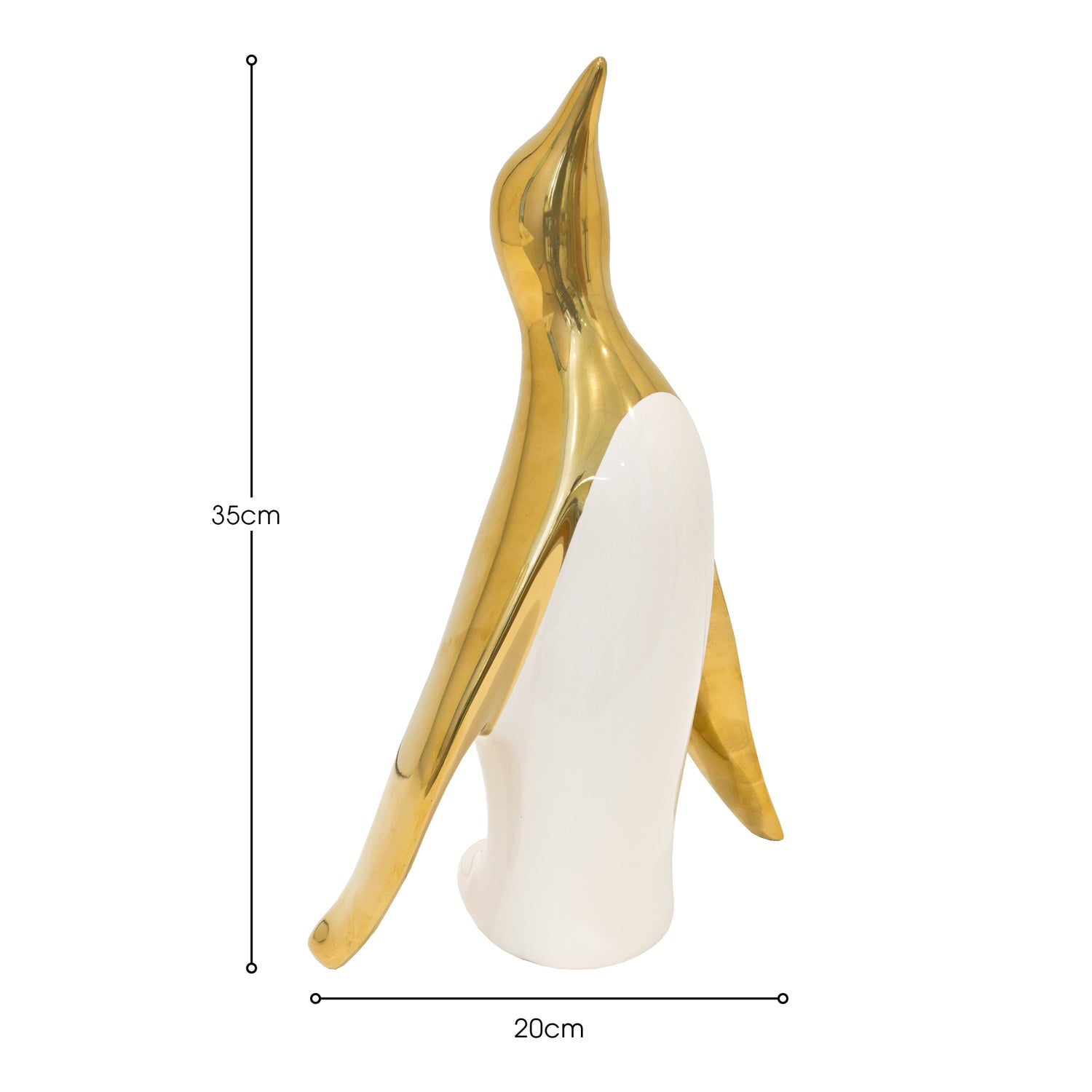 Ceramic Gold Penguin - Large