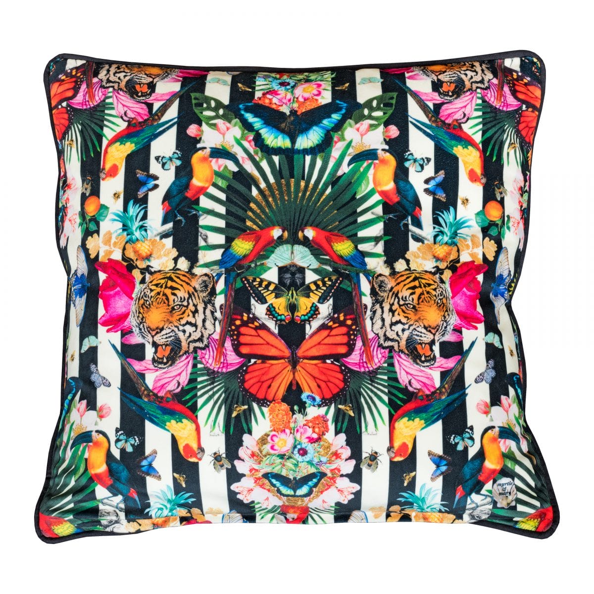 Paradise Lost Stripe Cushion - Myrtle and Mary