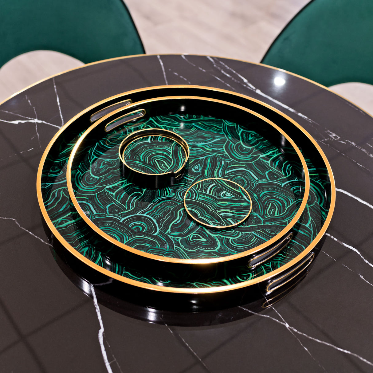 Laurence Llewelyn-Bowen Malachite Serving Tray Set