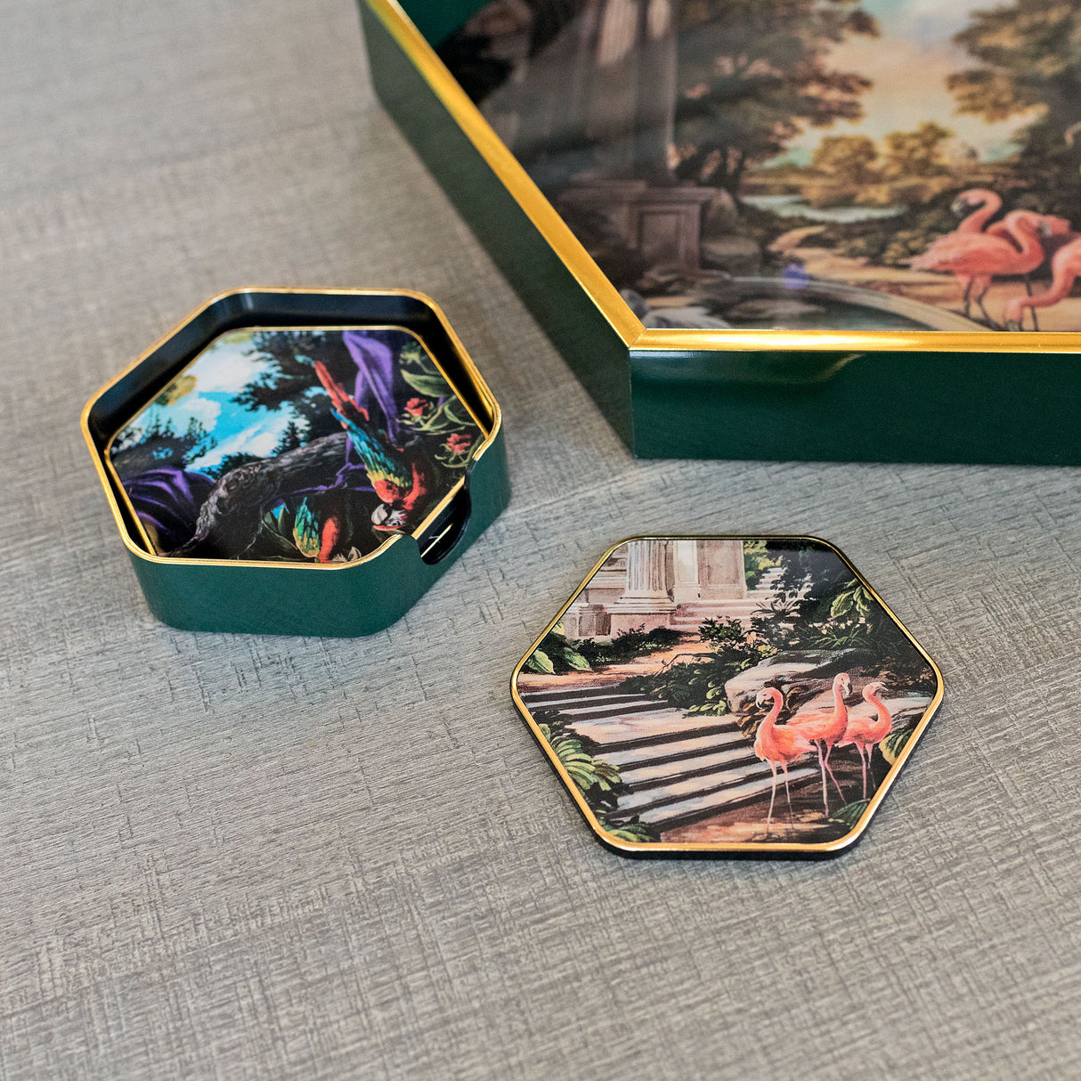 Laurence Llewelyn-Bowen Baroque Gardens Hexagonal Coaster Set