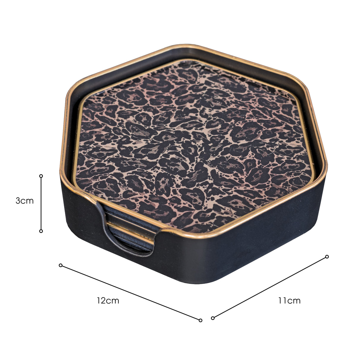 Laurence Llewelyn-Bowen Roxy Leopard Hexagonal Coaster Set