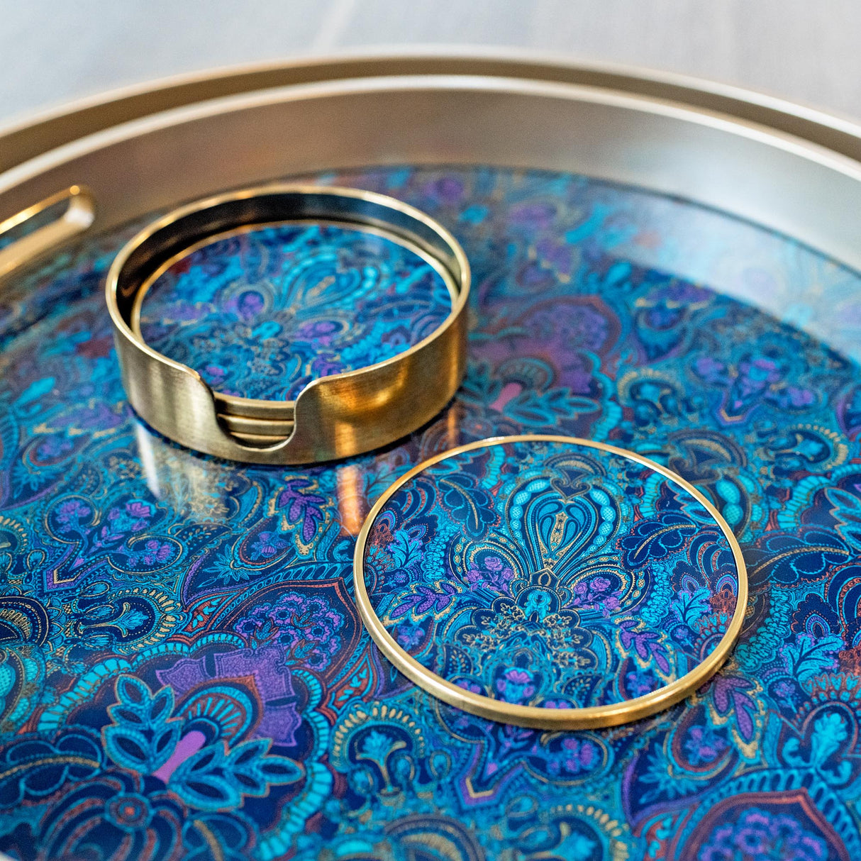 Laurence Llewelyn-Bowen Dangerous Damask Circular Coaster Set