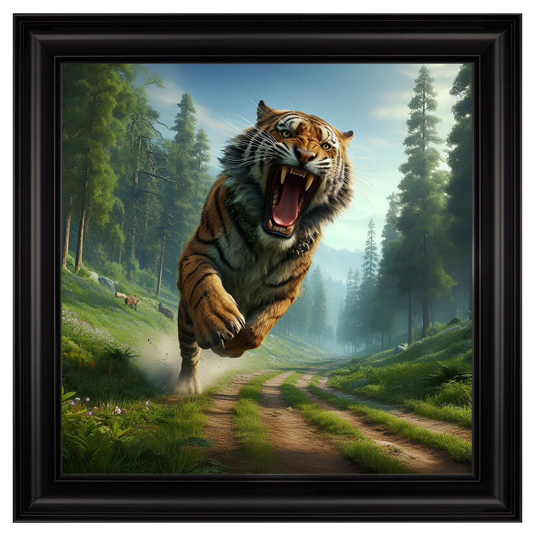 Velvet Print Framed Artwork - Feline Collection