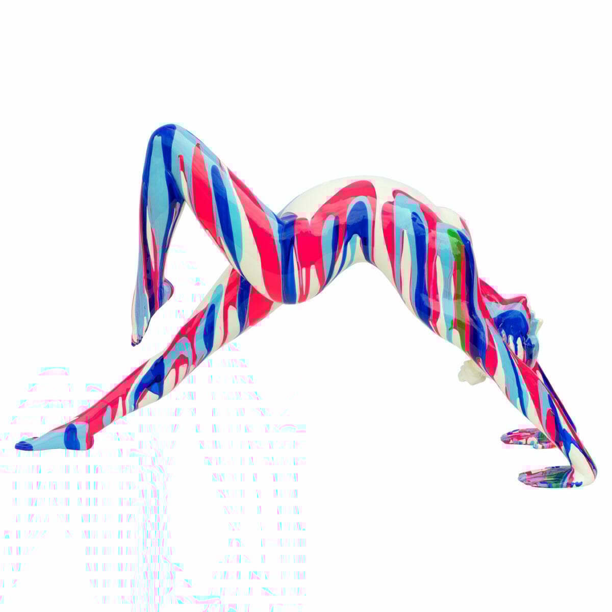 Pink and Blue Yoga Lady Sculpture