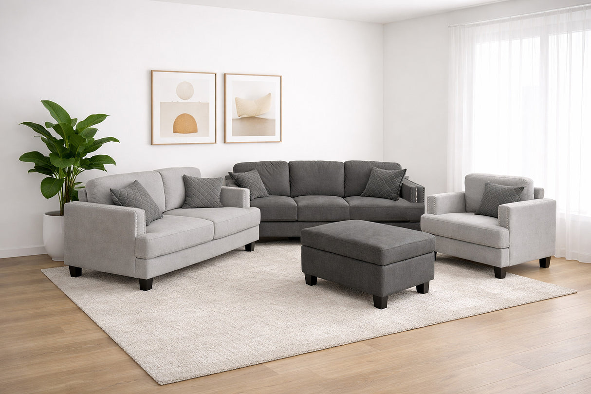 Victoria Grey Sofa Set