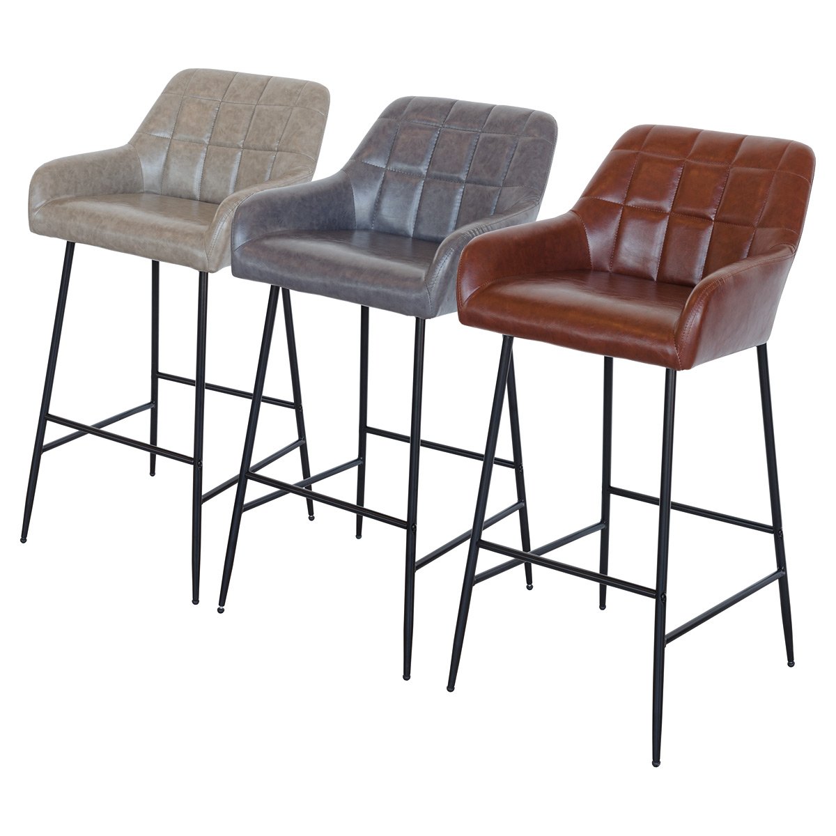 Oxford Faux Leather Bar Stool