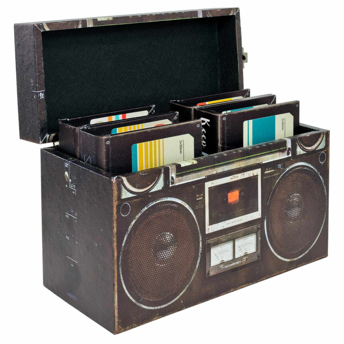 Ghettoblaster Brown Storage Box Set Open