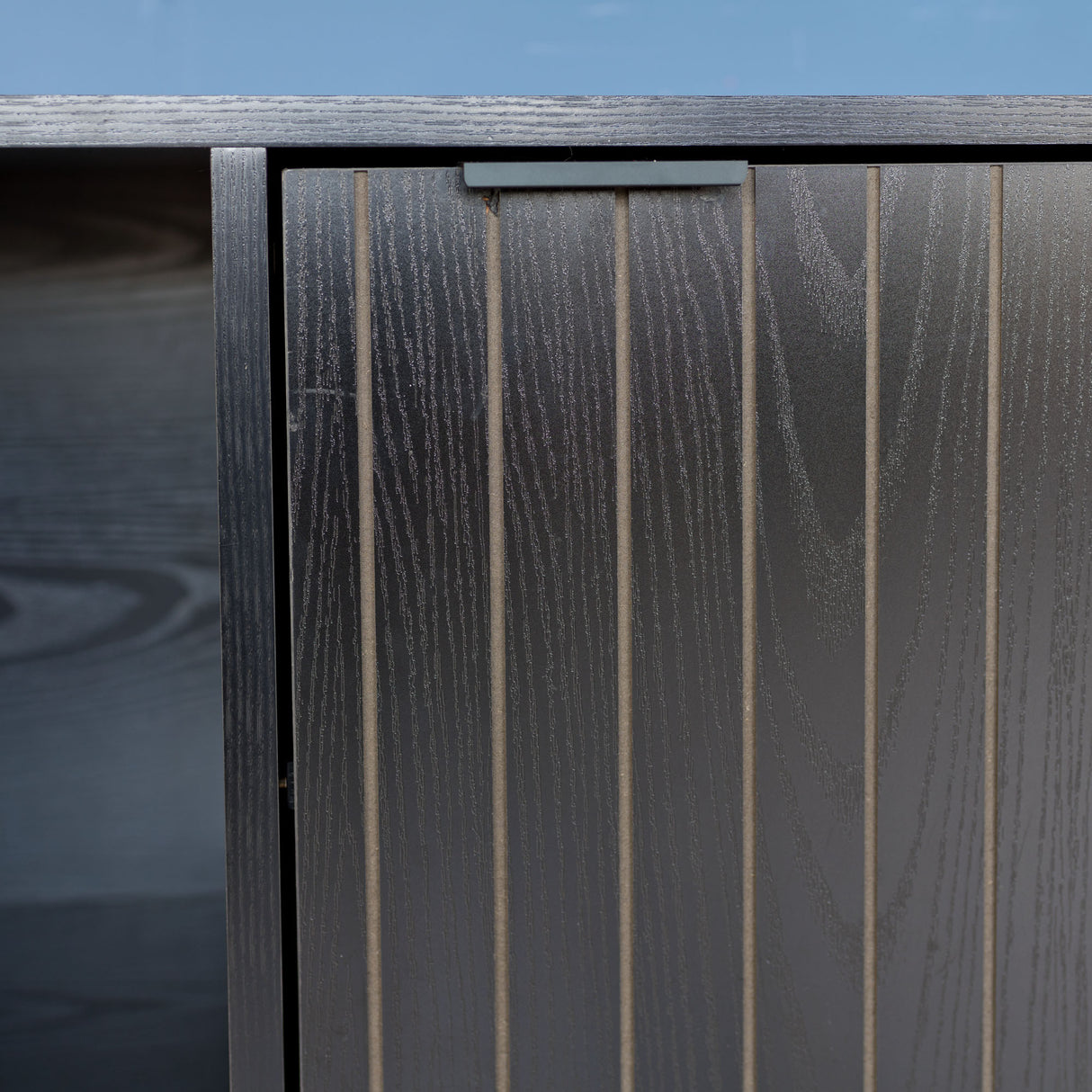 Groove Black Storage Cabinet
