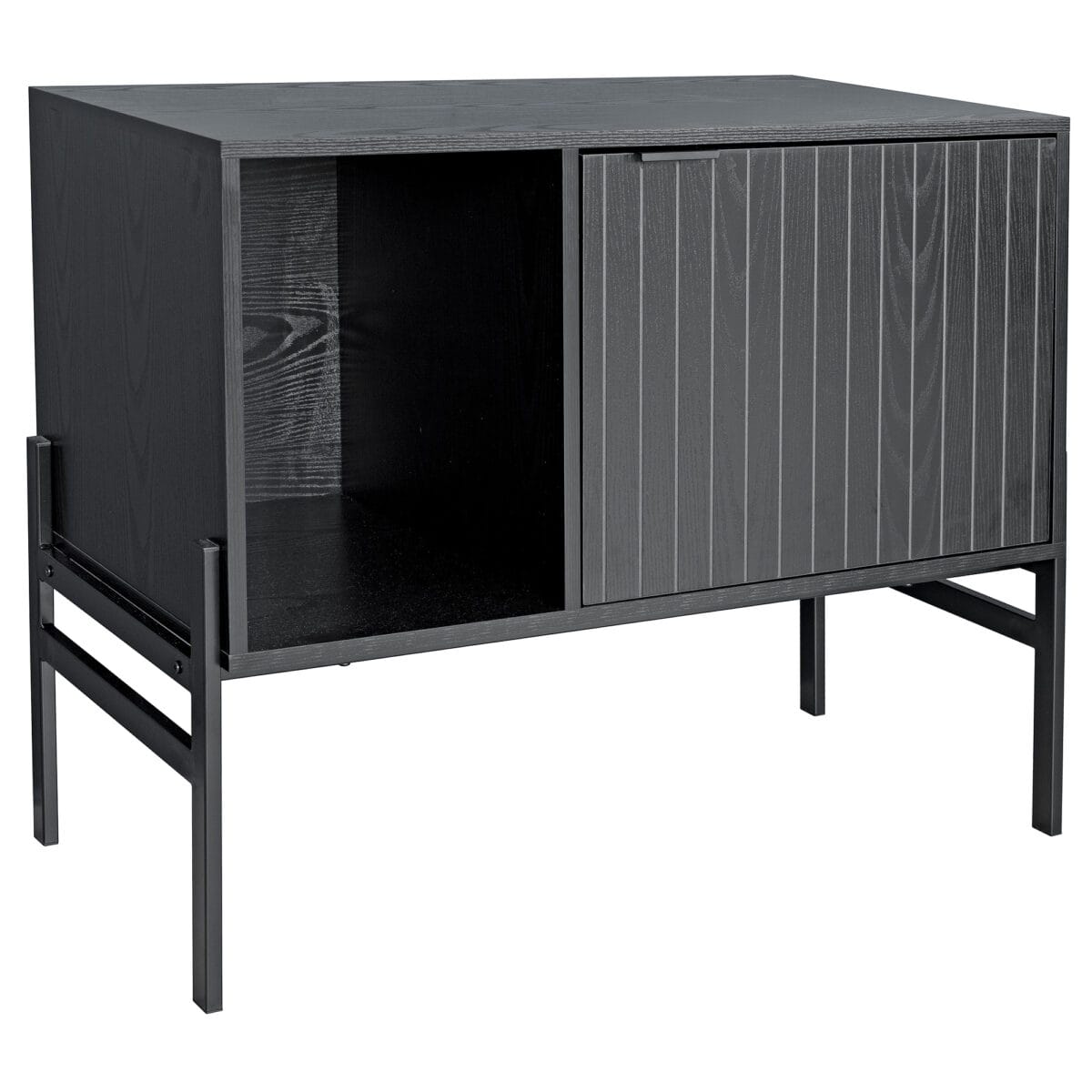 Groove Black Storage Cabinet - Side