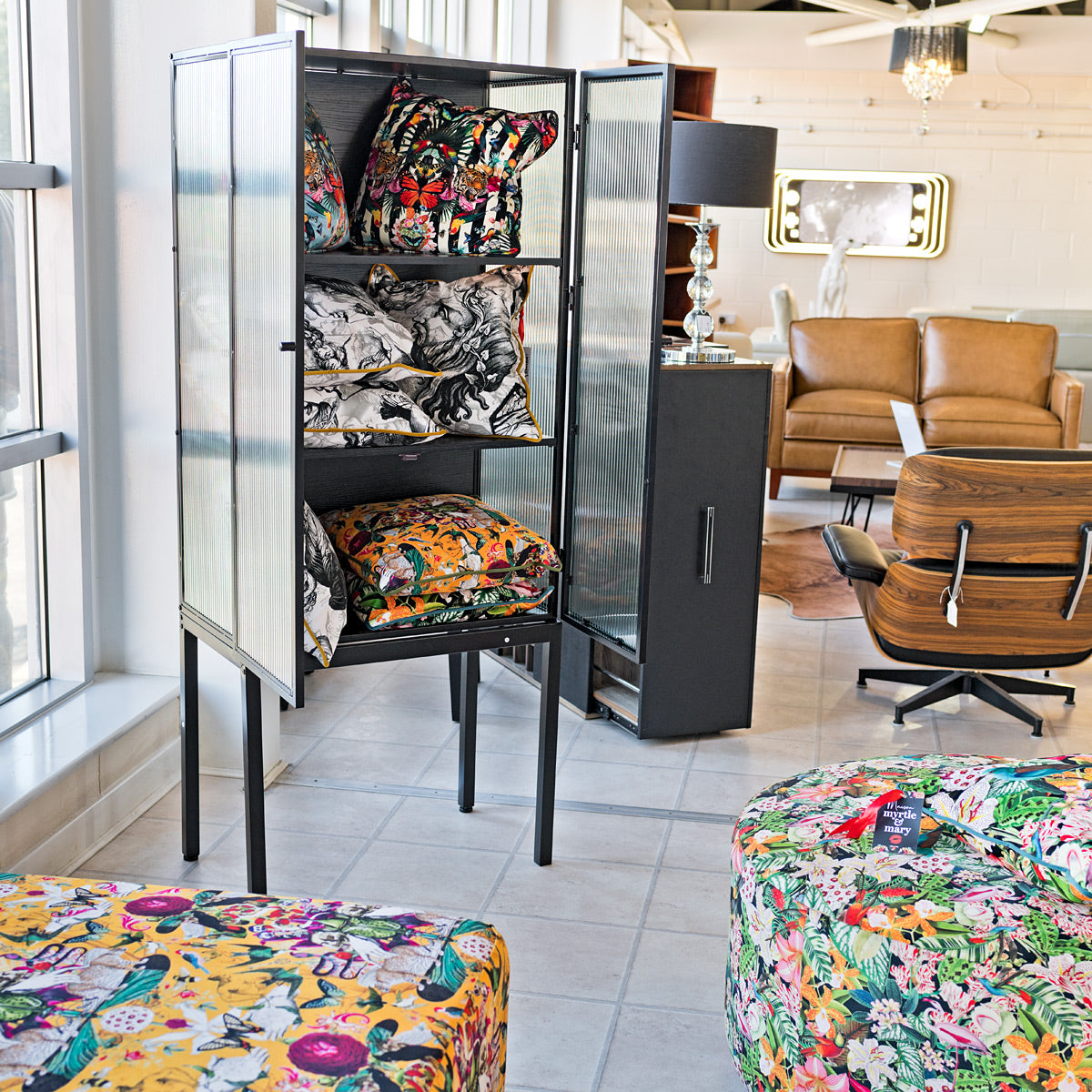 Black 2 Door Display Cabinet