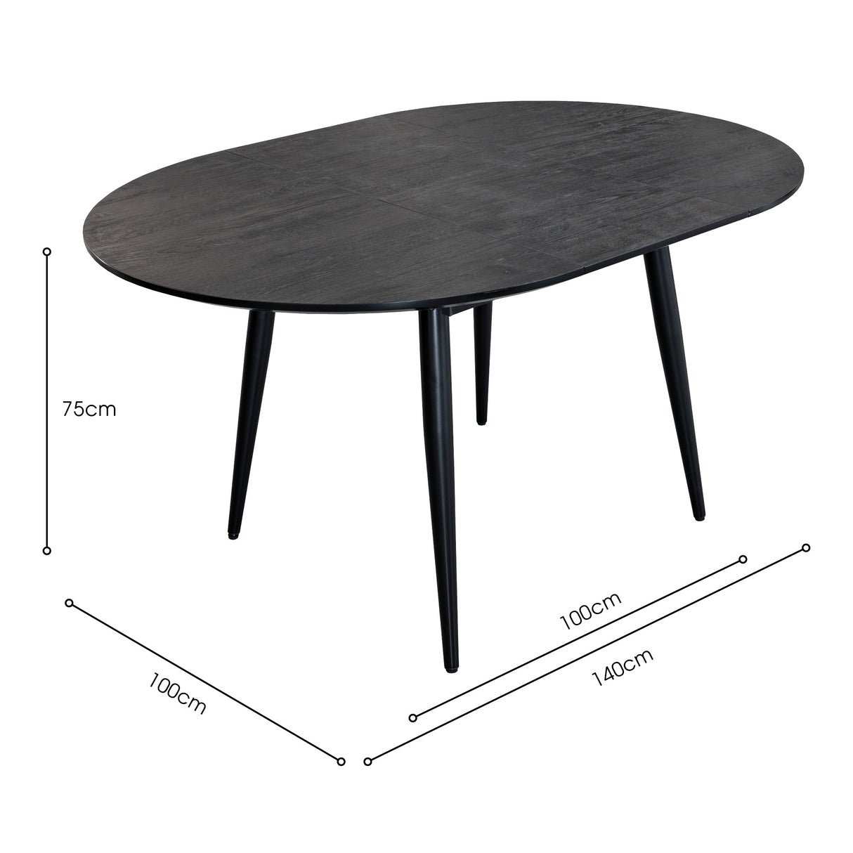 Thornton Extending Black Dining Table