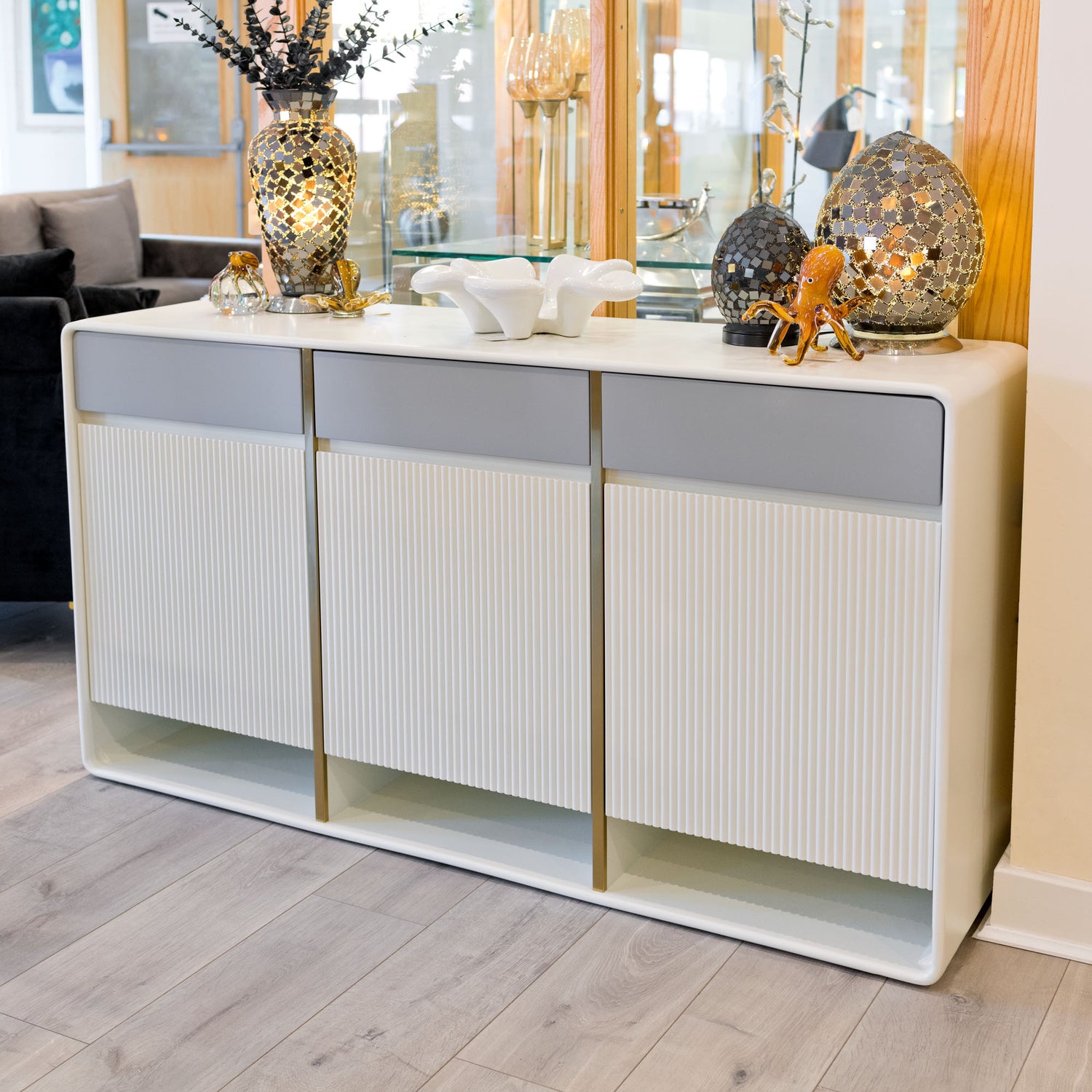 Barnes White and Grey Sideboard