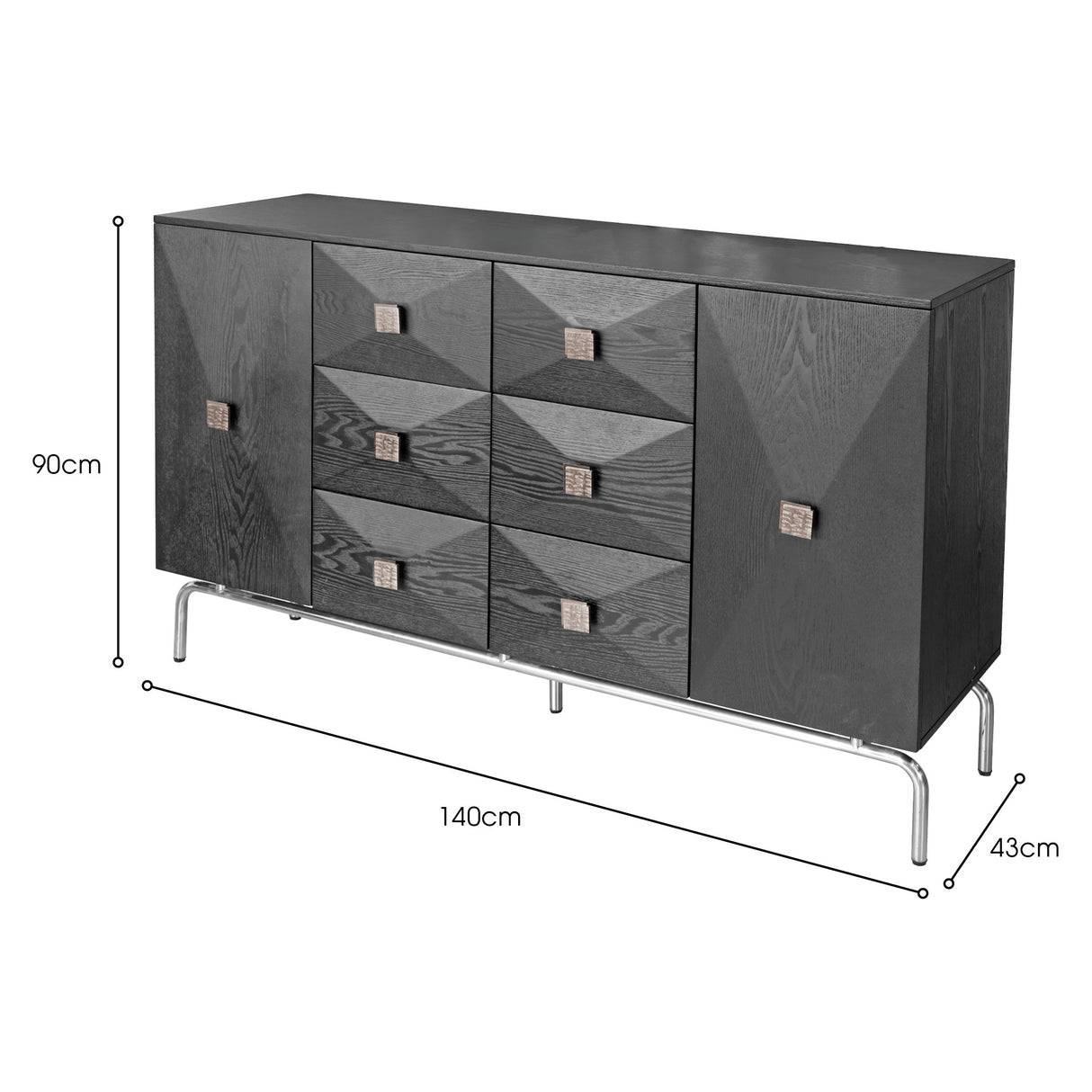 Hudson Black Wooden Sideboard