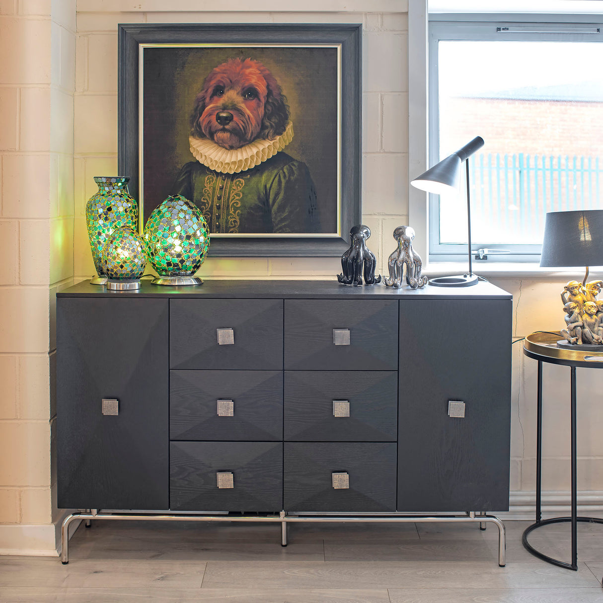 Hudson Black Wooden Sideboard
