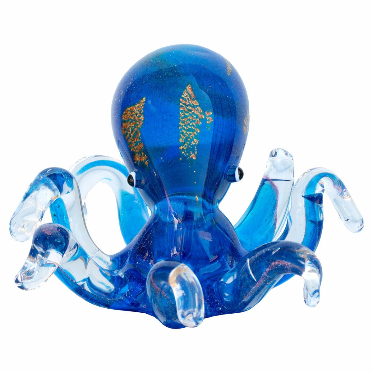 Venetian Glass Royal Blue Octopus - Front