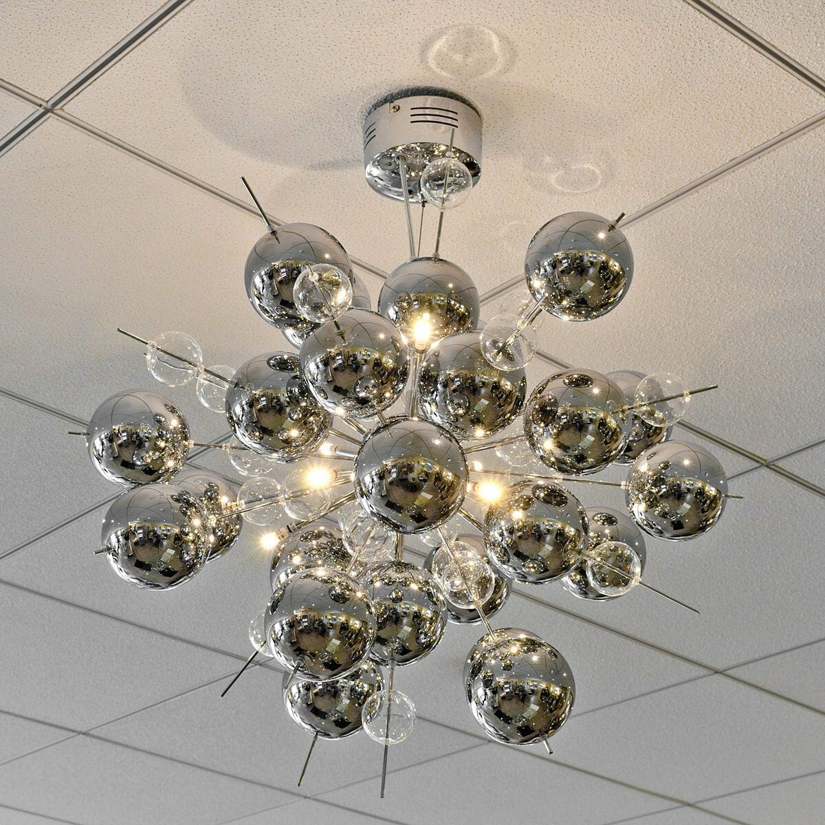 Chrome Ball Molecular Sputnik Chandelier