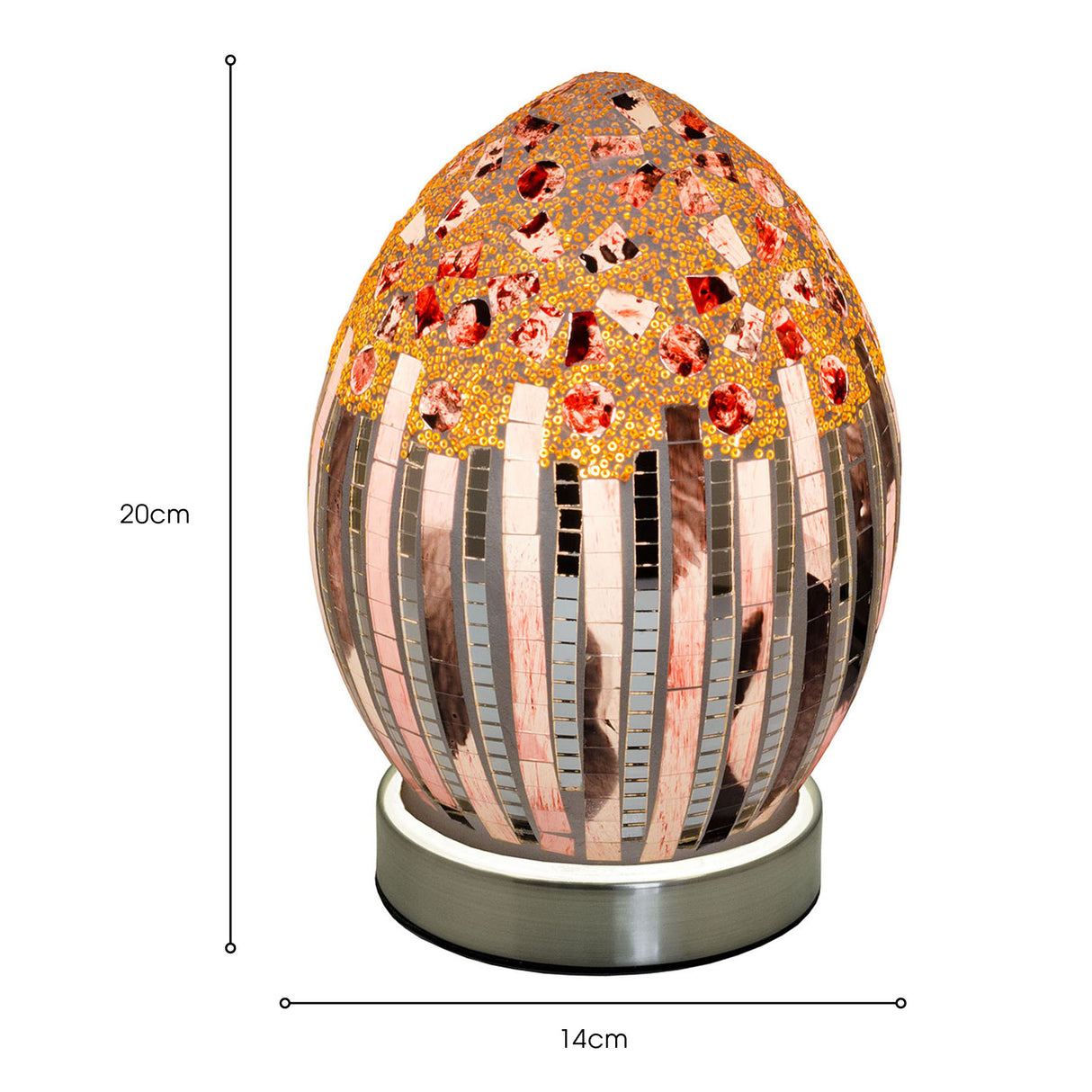 Art Deco Small Mosaic Glass Egg Lamp