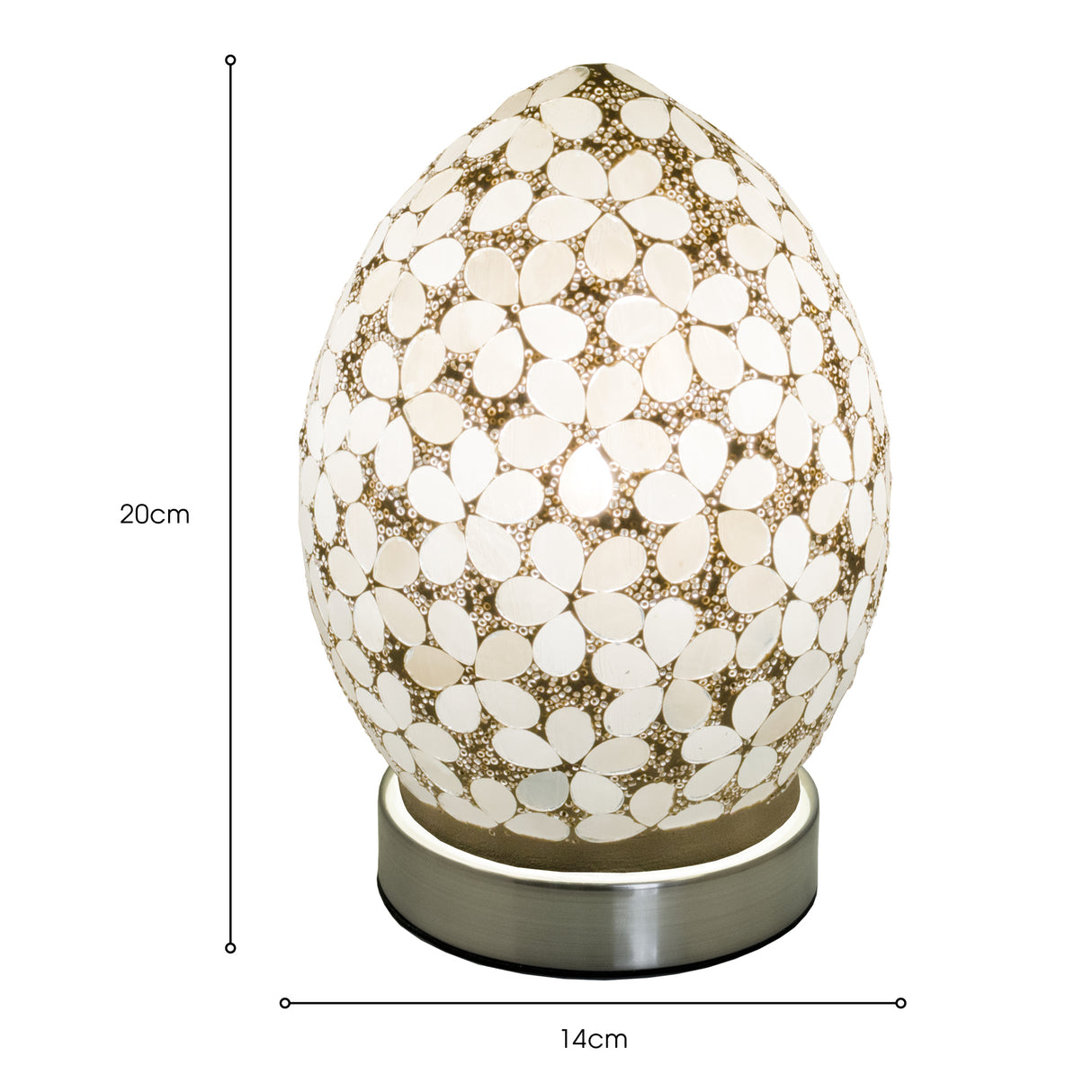 Opaque Flower Small Mosaic Glass Egg Lamp