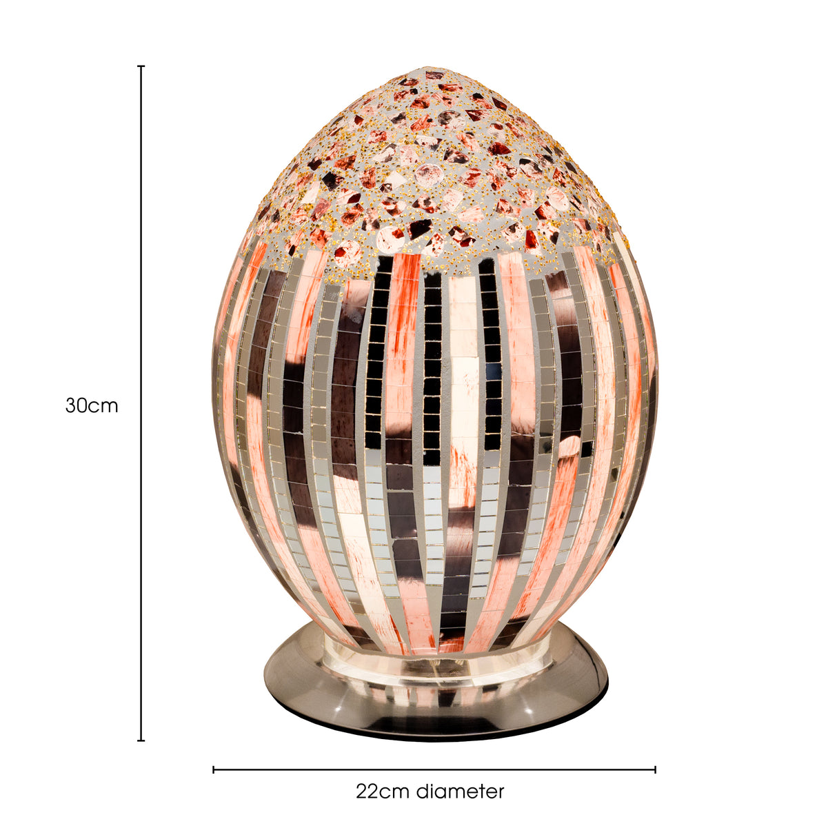 Art Deco Mosaic Glass Egg Lamp