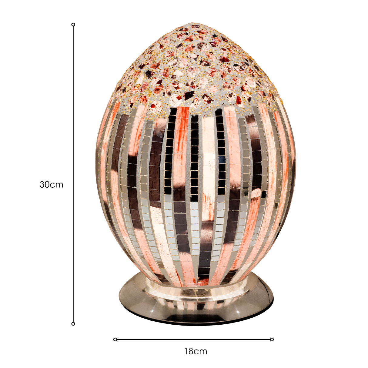 Art Deco Mosaic Glass Egg Lamp