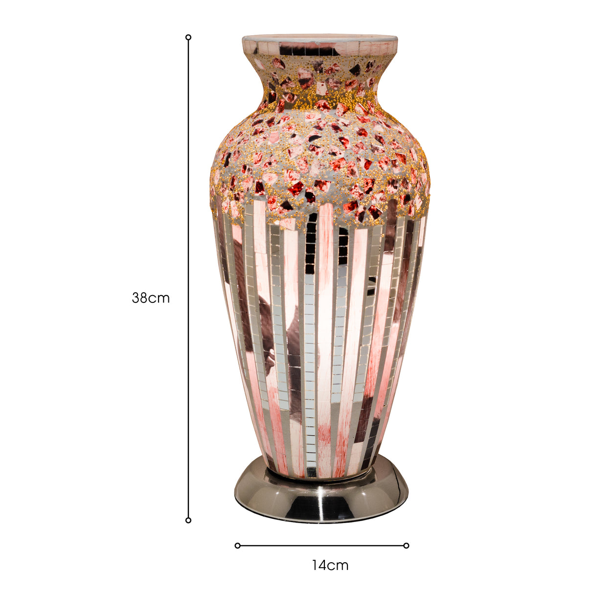 Art Deco Mosaic Glass Vase Lamp