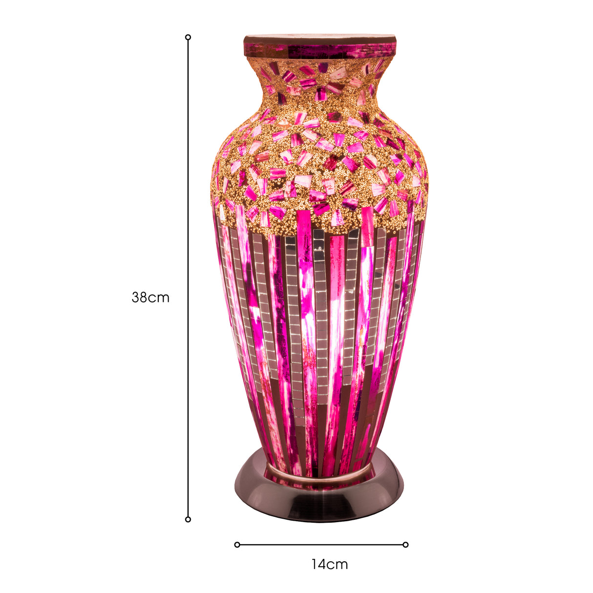 Rose Deco Mosaic Glass Vase Lamp