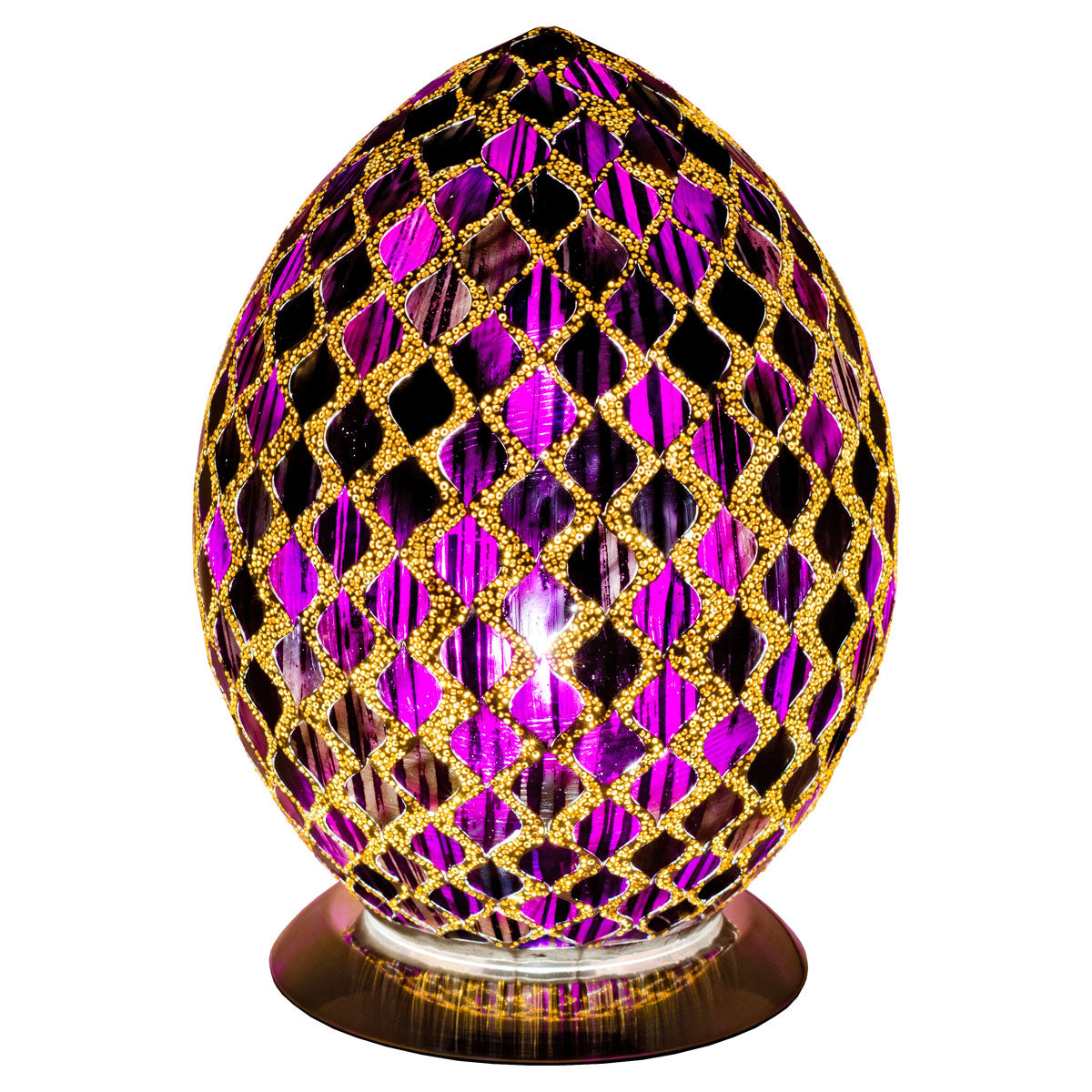 Purple Tile Mosaic Egg Lamp
