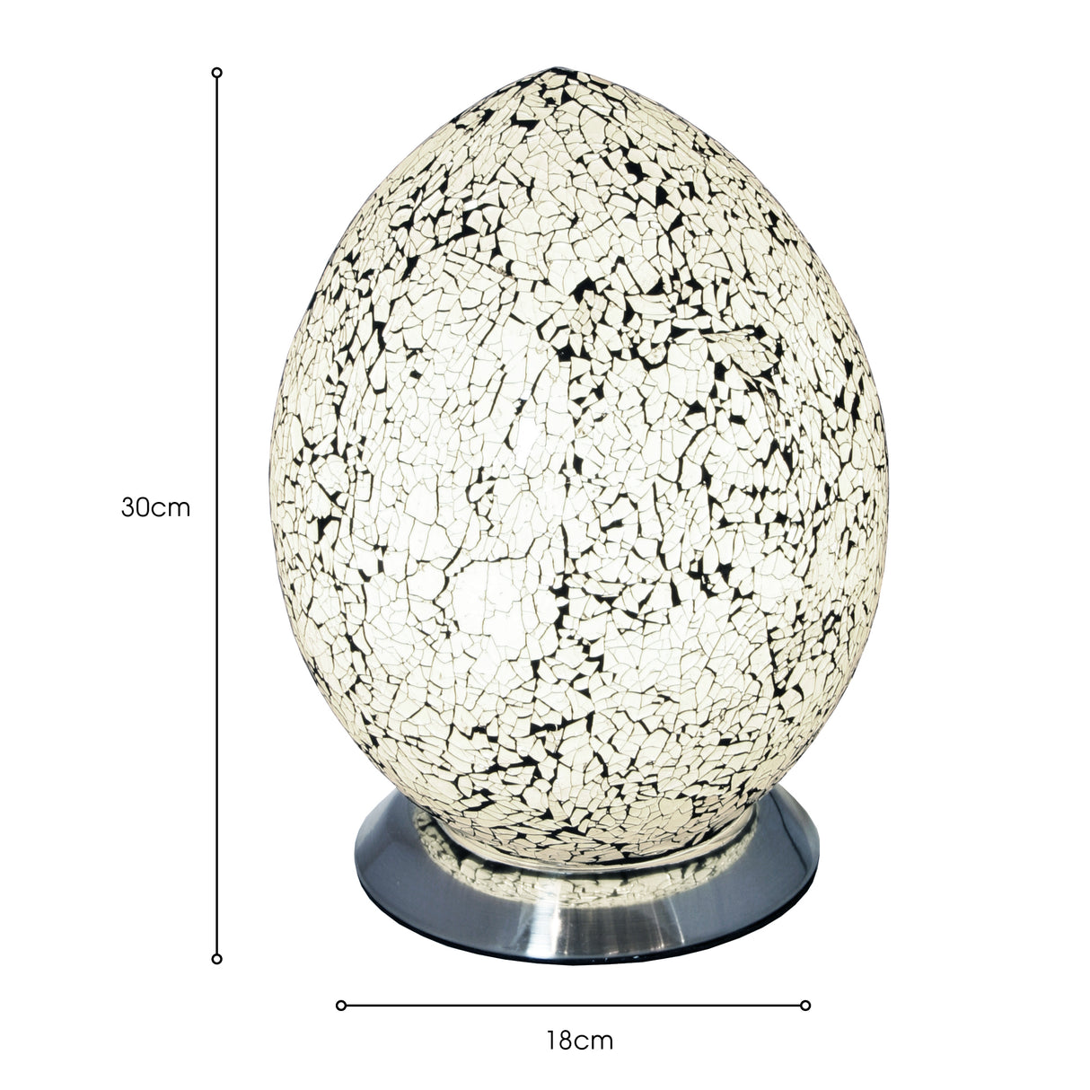 White Mosaic Egg Lamp