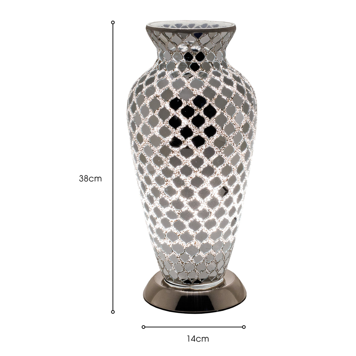 Mirrored Tile Mosaic Vase Lamp