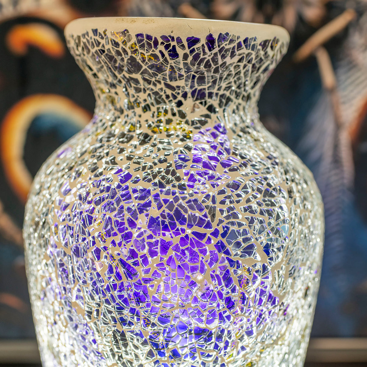 Purple Mosaic Vase Lamp