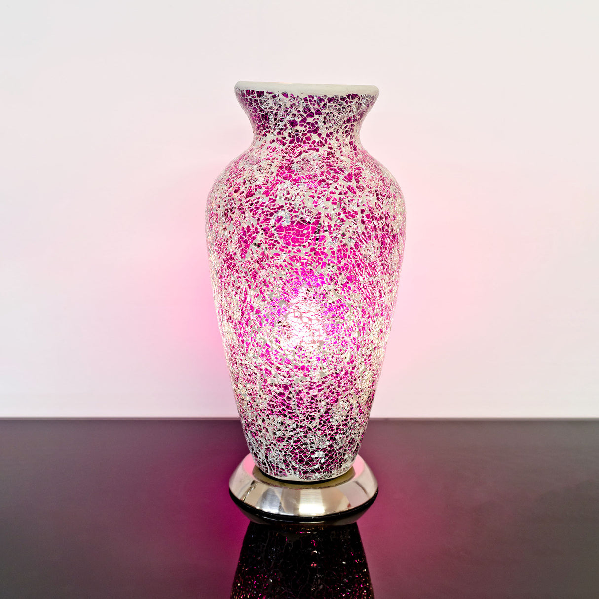 Rose Pink Mosaic Vase Lamp