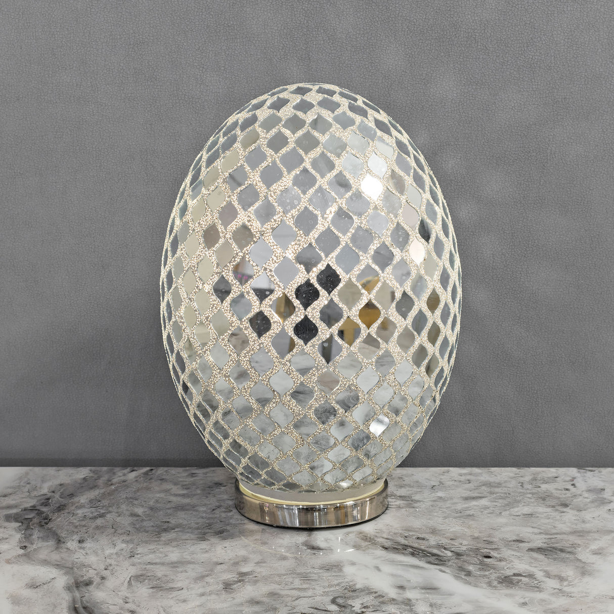 Large Mirror Mosaic Egg Lamp