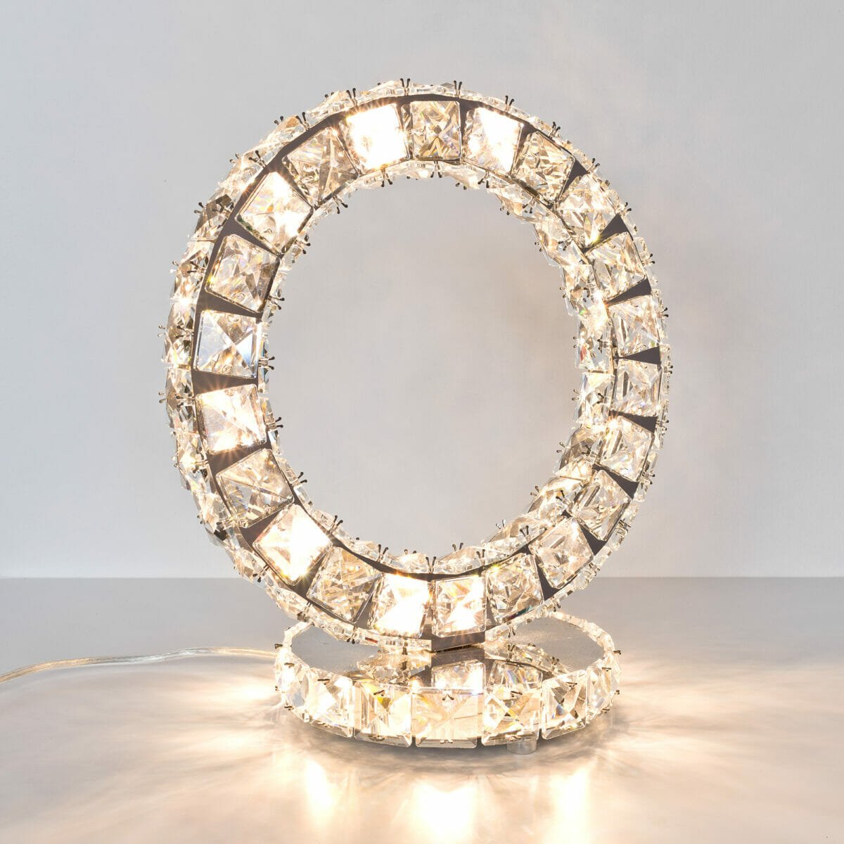 Glass Crystal Ring Table Light