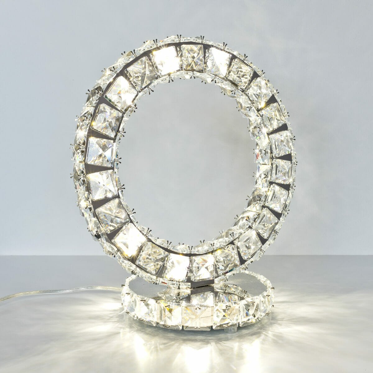 Glass Crystal Ring Table Light