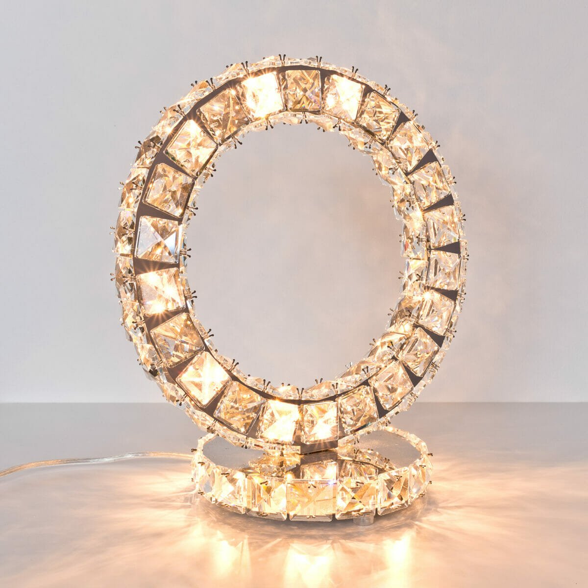 Glass Crystal Ring Table Light