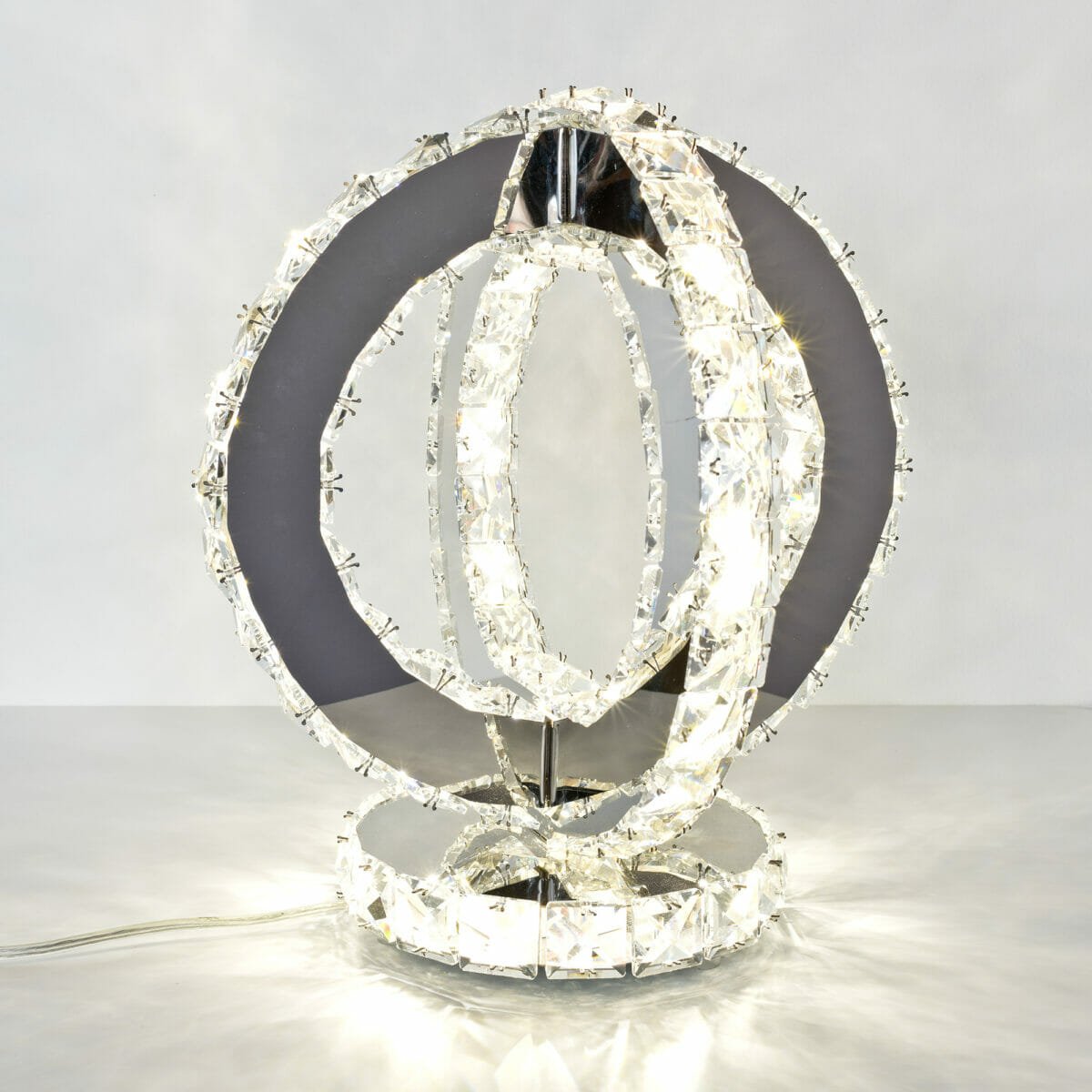 Glass Crystal Two Ring Table Light