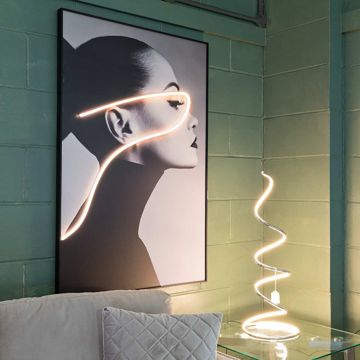 Chrome Spiral LED Floor Lamp