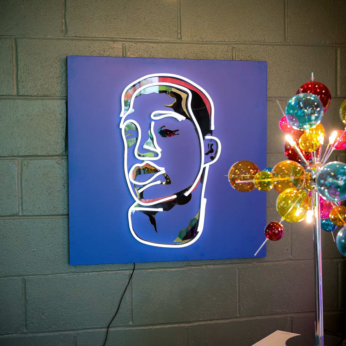 LED Face Light Up Wall Art